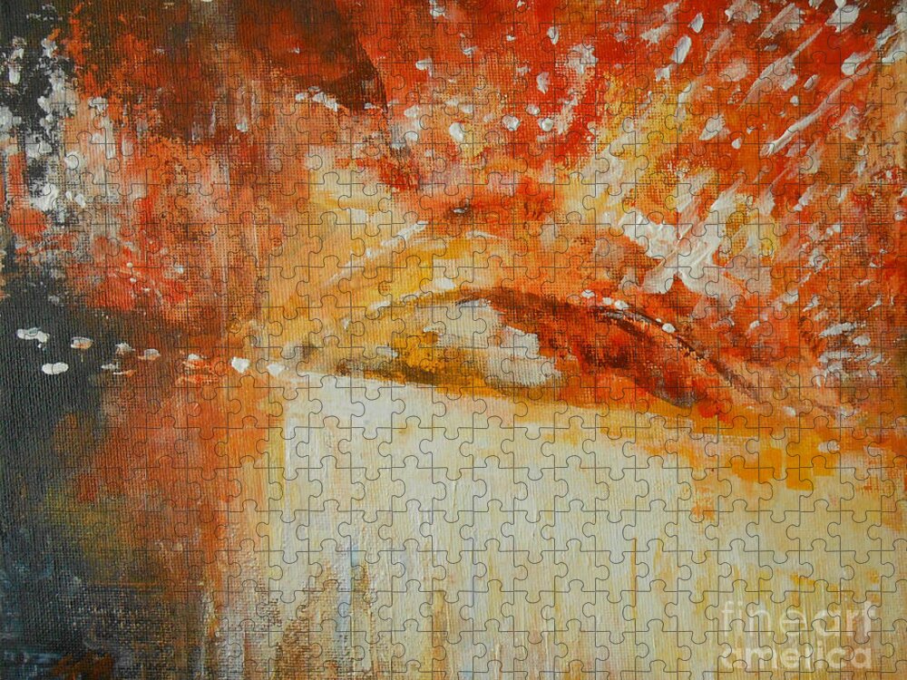 Abstract Jigsaw Puzzle featuring the painting The Last Blast by Jane See