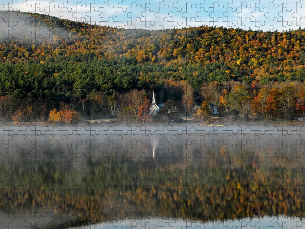 New Hampshire Jigsaw Puzzle featuring the photograph The Little White Church by Liz Mackney