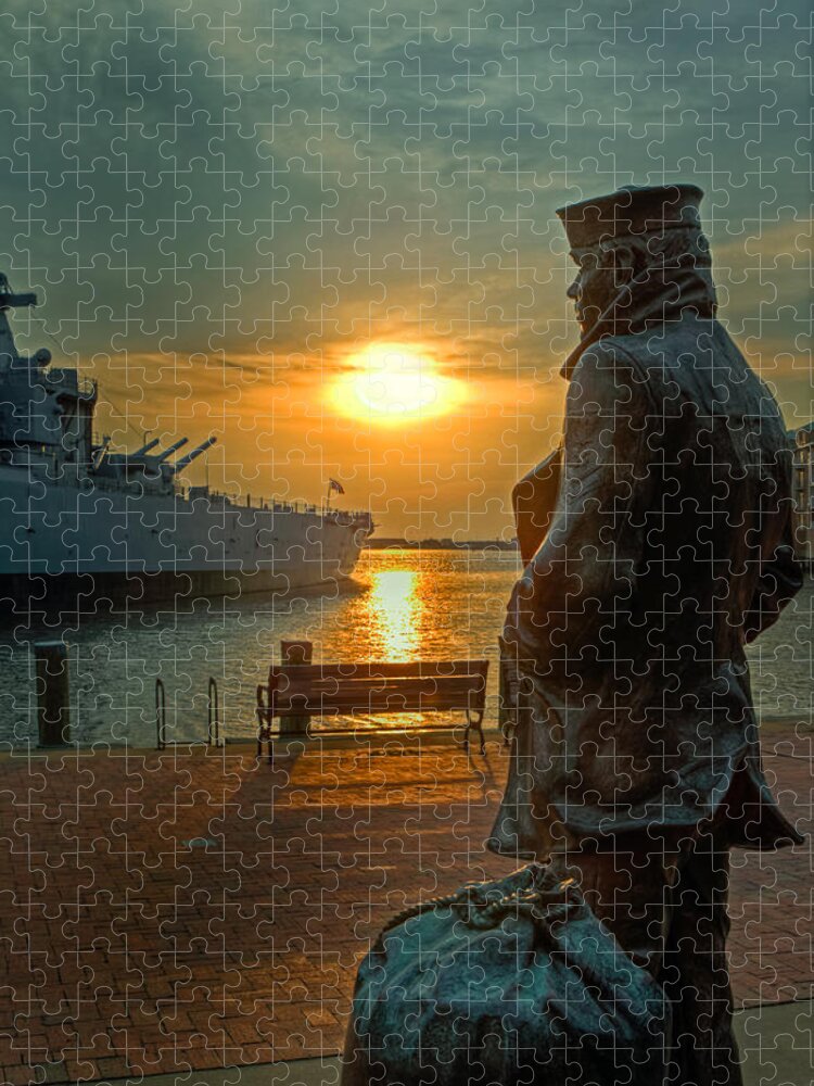 Lone Sailor Jigsaw Puzzle featuring the photograph The Lone Sailor by Jerry Gammon