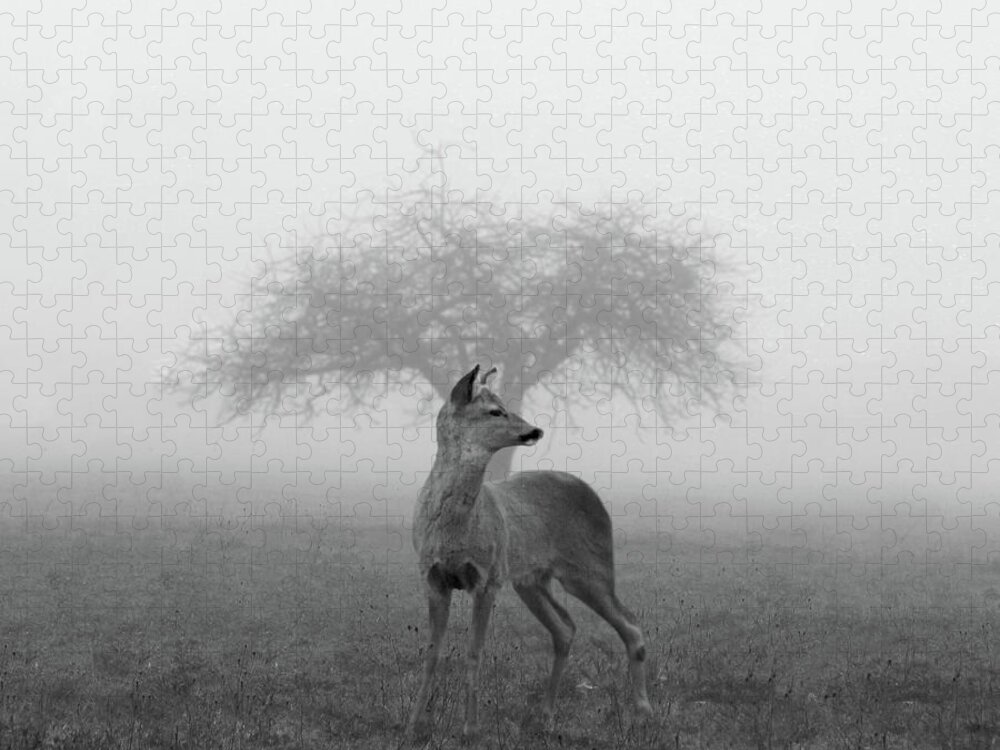 Animal Themes Jigsaw Puzzle featuring the photograph The Mist by Nicolas Piñera Martinez
