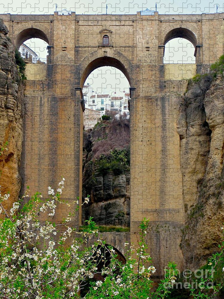 Ronda Jigsaw Puzzle featuring the photograph The New Bridge by Suzanne Oesterling
