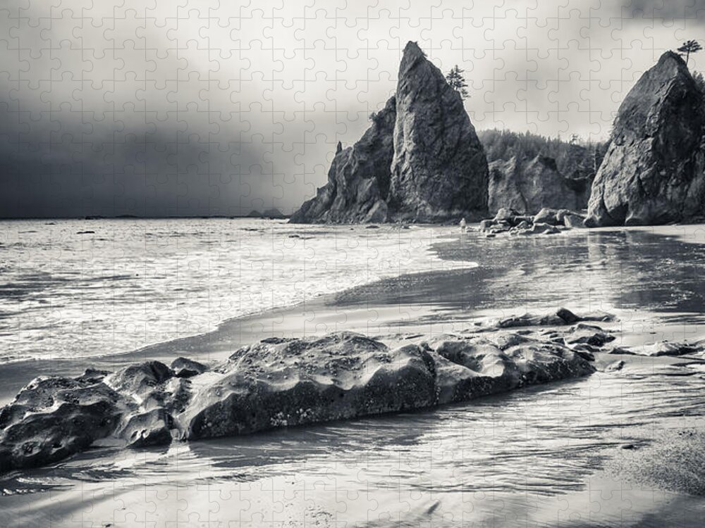 Rialto Beach Jigsaw Puzzle featuring the photograph The Old Man and the Sea by Carrie Cole