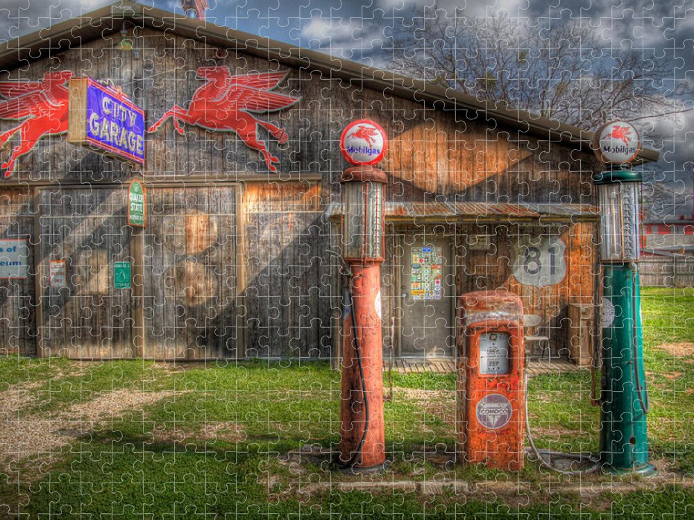 Fuel Jigsaw Puzzle featuring the photograph The Old Service Station by David and Carol Kelly