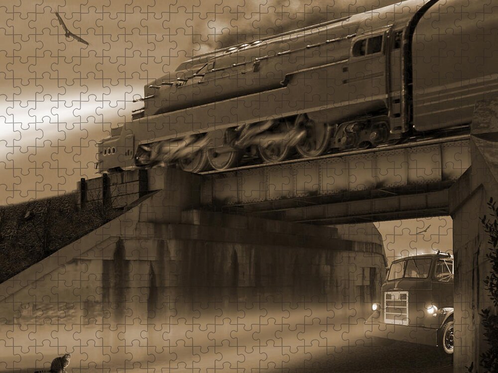 Transportation Jigsaw Puzzle featuring the photograph The Overpass 2 by Mike McGlothlen