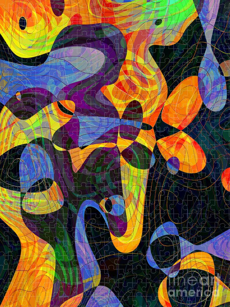 Abstract Jigsaw Puzzle featuring the digital art The Proboscidean by Klara Acel