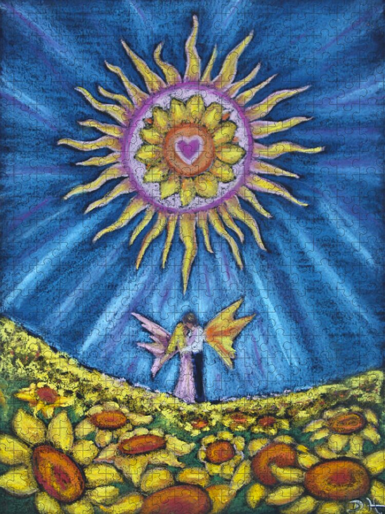 Art Jigsaw Puzzle featuring the pastel The Radiant Sun by Diana Haronis