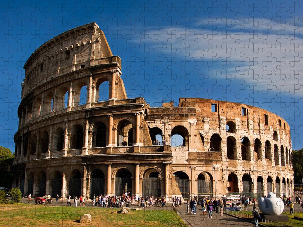 Colosseum Jigsaw Puzzle featuring the photograph The Roman Colosseum by Weston Westmoreland