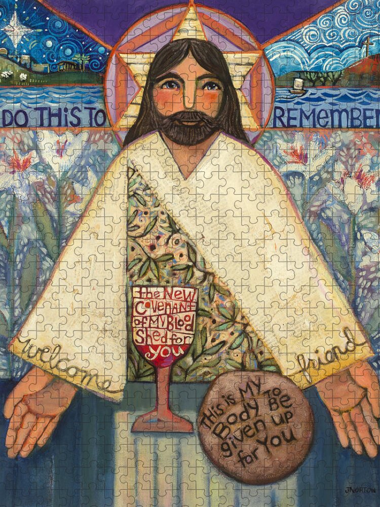 Jen Norton Jigsaw Puzzle featuring the painting The Sacrifice by Jen Norton