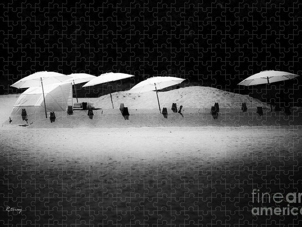 Umbrellas Jigsaw Puzzle featuring the photograph The Beach Shelter by Rene Triay FineArt Photos