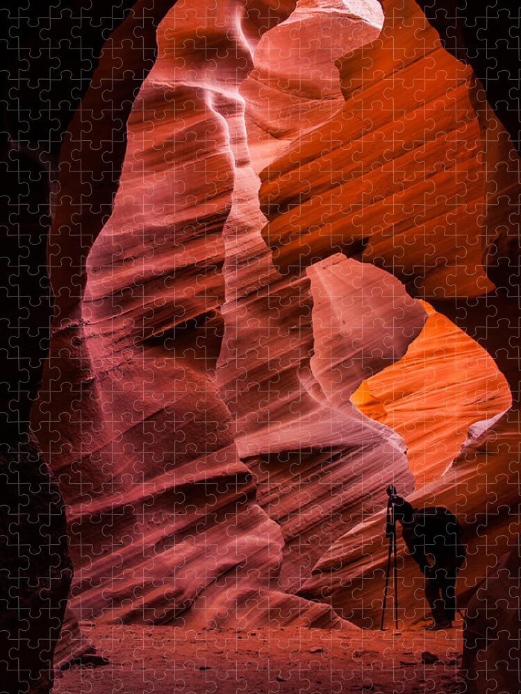 Antelope Canyon Jigsaw Puzzle featuring the photograph The Shot by Gregory Ballos
