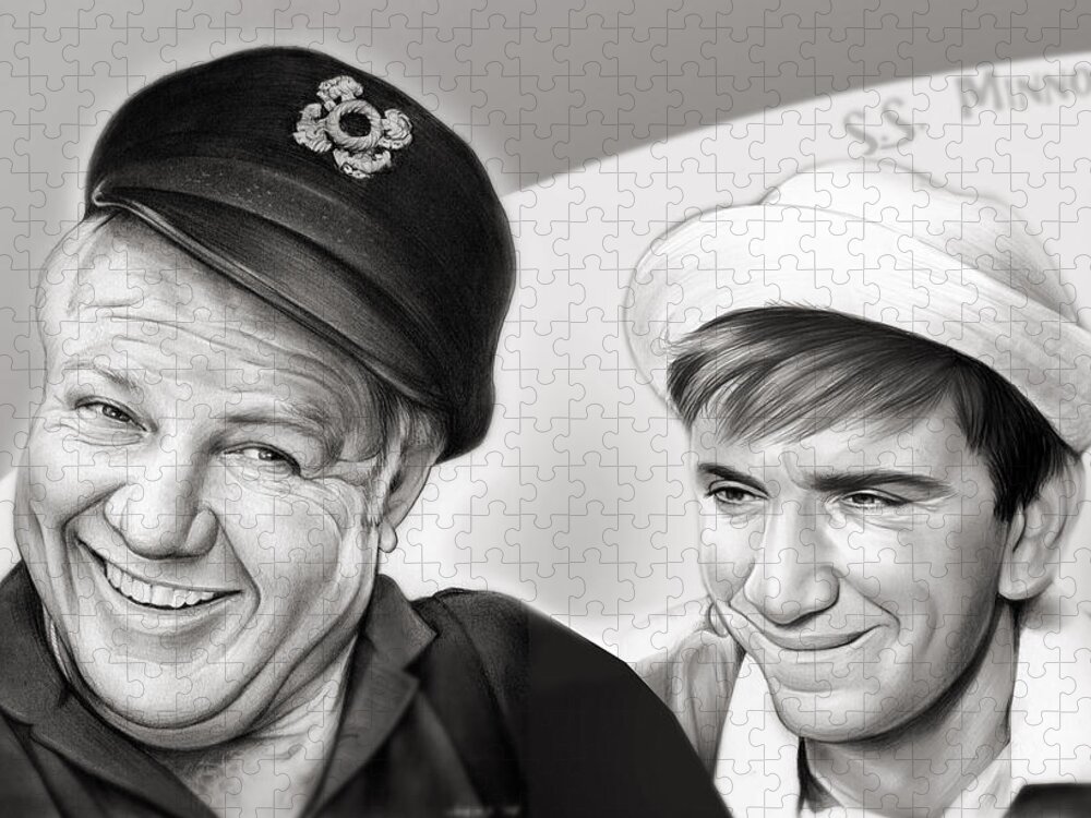 Gilligan's Island Jigsaw Puzzle featuring the mixed media The Skipper and Gilligan by Greg Joens