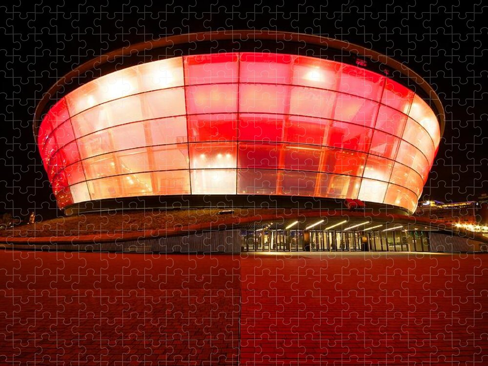 Sse Jigsaw Puzzle featuring the photograph The SSE Hydro in Red by Stephen Taylor