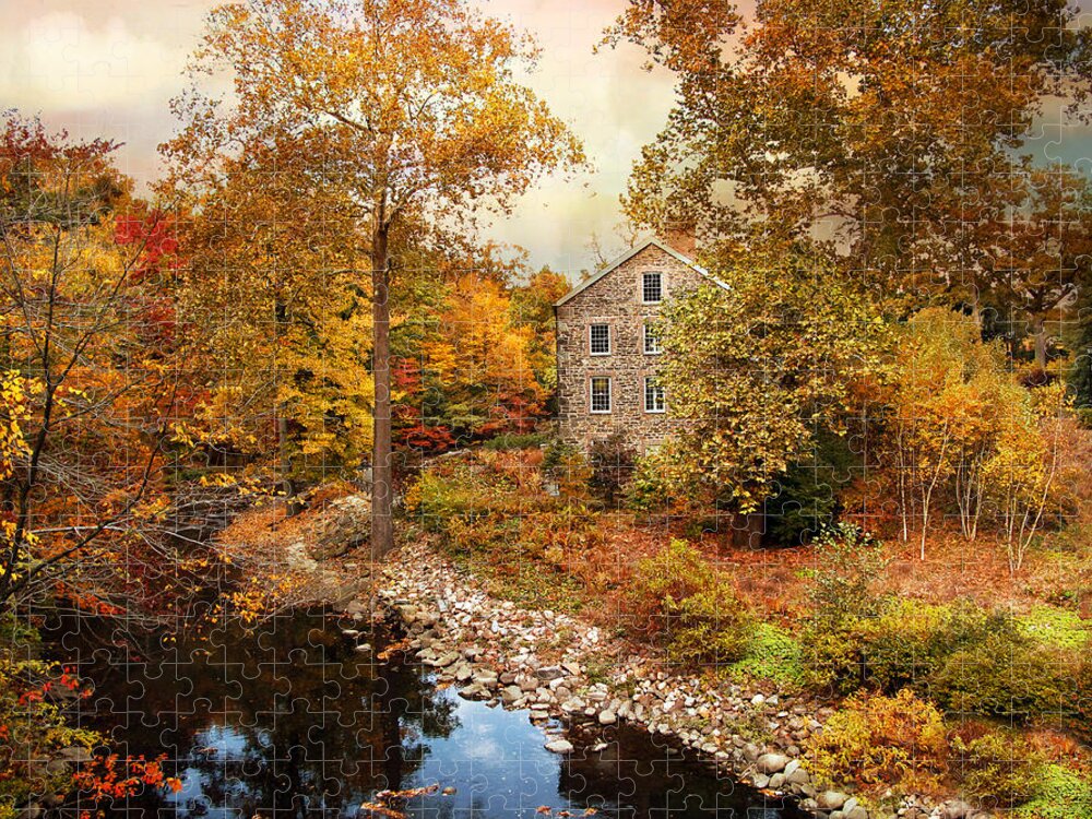 Nature Jigsaw Puzzle featuring the photograph The Stone Mill in Autumn by Jessica Jenney