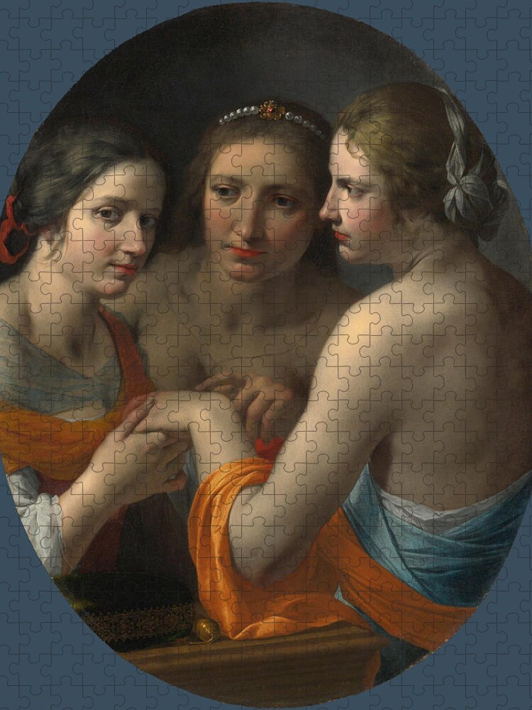 Giovanni Martinelli Jigsaw Puzzle featuring the painting The Three Graces by Giovanni Martinelli