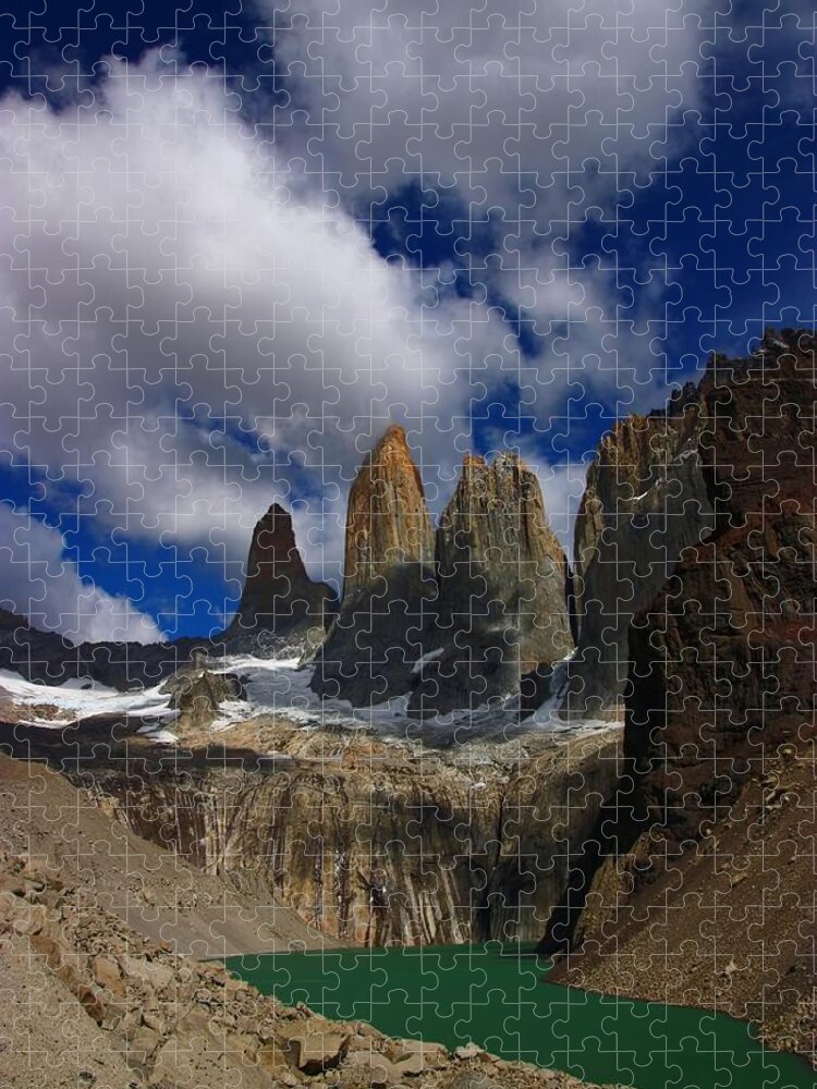 Torres Del Paine Jigsaw Puzzle featuring the photograph The Towers 2 by FireFlux Studios