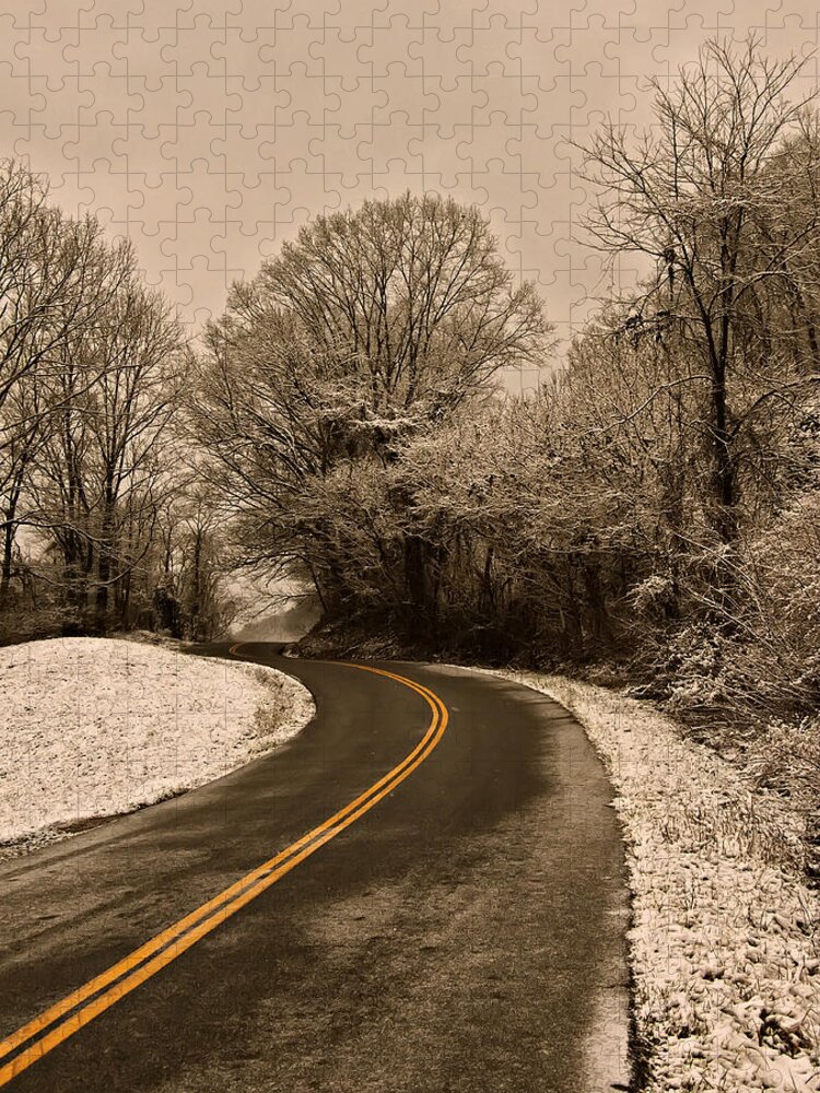 Images Jigsaw Puzzle featuring the photograph The Twisted Road by Flees Photos