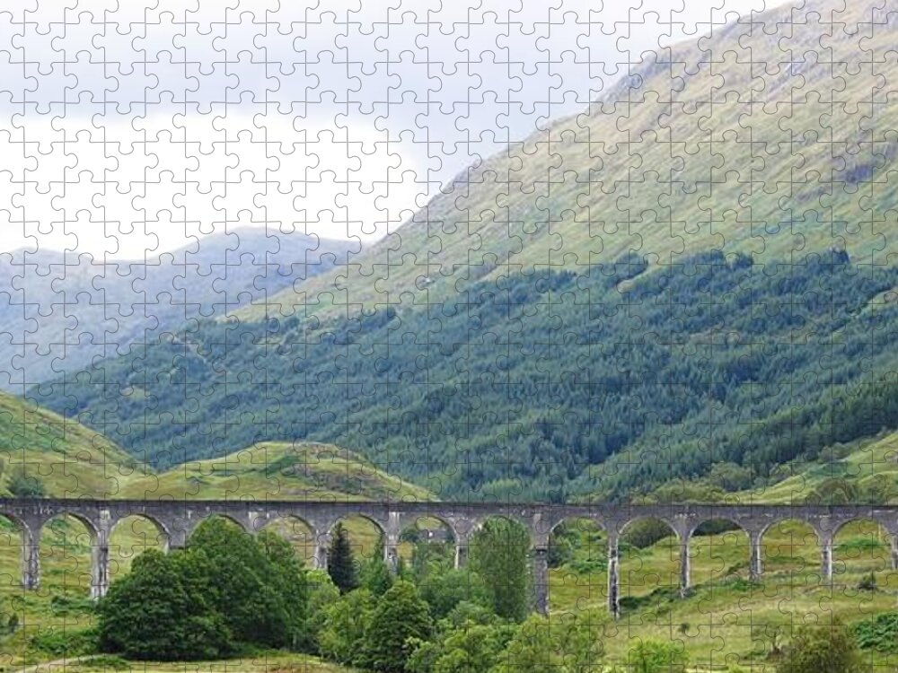 Scottish Highlands Jigsaw Puzzle featuring the photograph The Viaduct by Denise Railey
