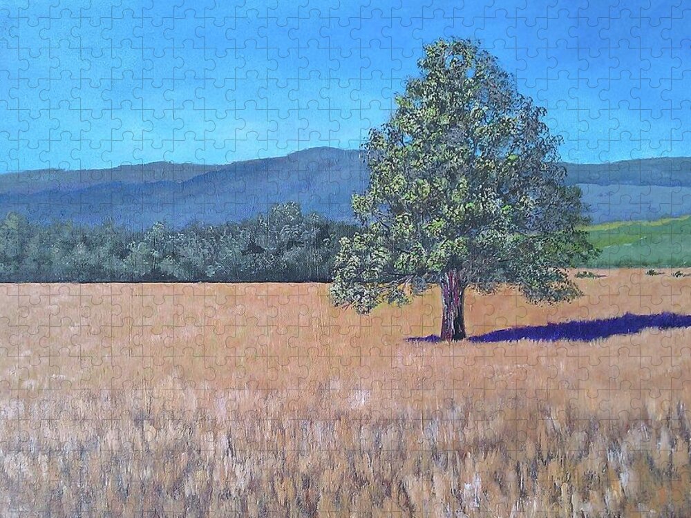 Oak Trees Jigsaw Puzzle featuring the painting The View by Suzanne Theis