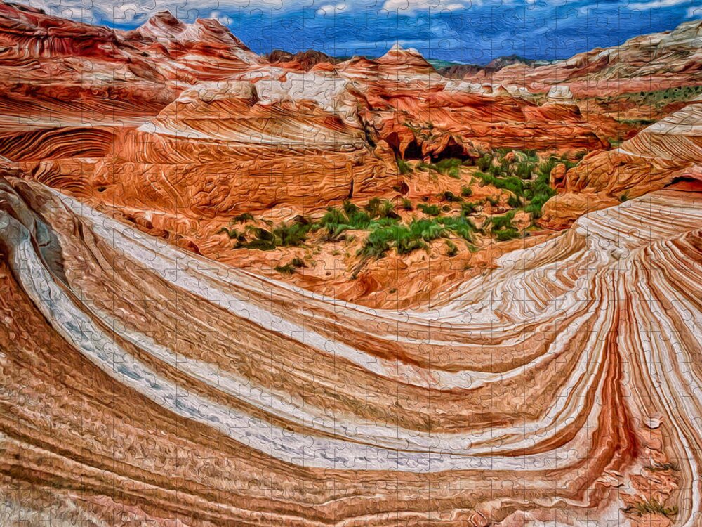 Coyote Buttes Jigsaw Puzzle featuring the digital art The Wave by Kathleen Bishop