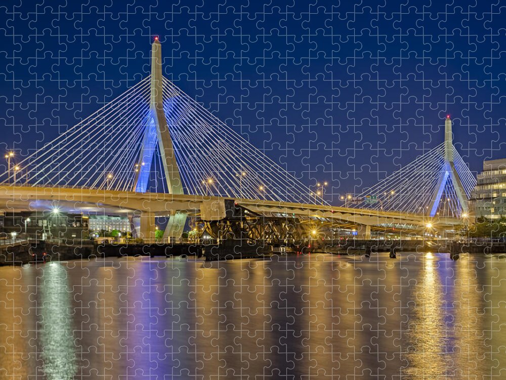 Boston Jigsaw Puzzle featuring the photograph The Zakim Bridge by Susan Candelario