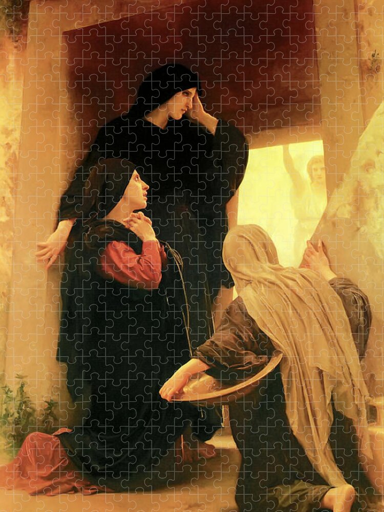 William Adolphe Bouguereau Jigsaw Puzzle featuring the painting Three Marys at the Tomb by William Adolphe Bouguereau