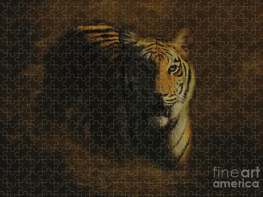 Tiger Jigsaw Puzzle featuring the photograph Tiger Art by Jayne Carney