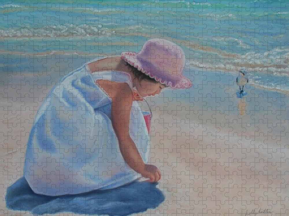 Realistic Jigsaw Puzzle featuring the pastel Time for Treasures by Holly Kallie