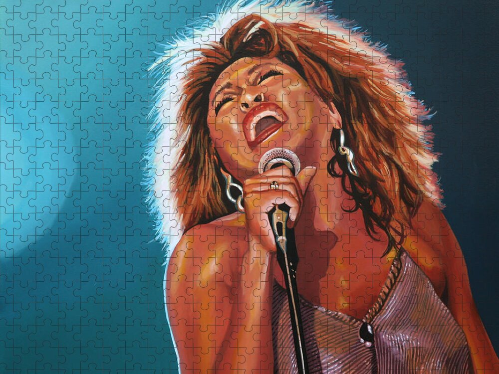 Tina Turner Jigsaw Puzzle featuring the painting Tina Turner 3 by Paul Meijering