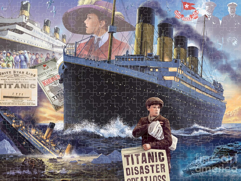 Boy Jigsaw Puzzle featuring the digital art Titanic - Landscape by MGL Meiklejohn Graphics Licensing
