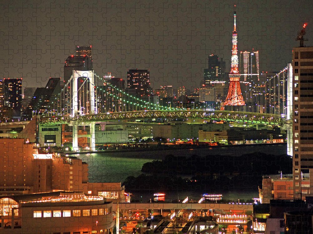 Tokyo Tower Jigsaw Puzzle featuring the photograph Tokyo Tower by The Landscape Of Regional Cities In Japan.
