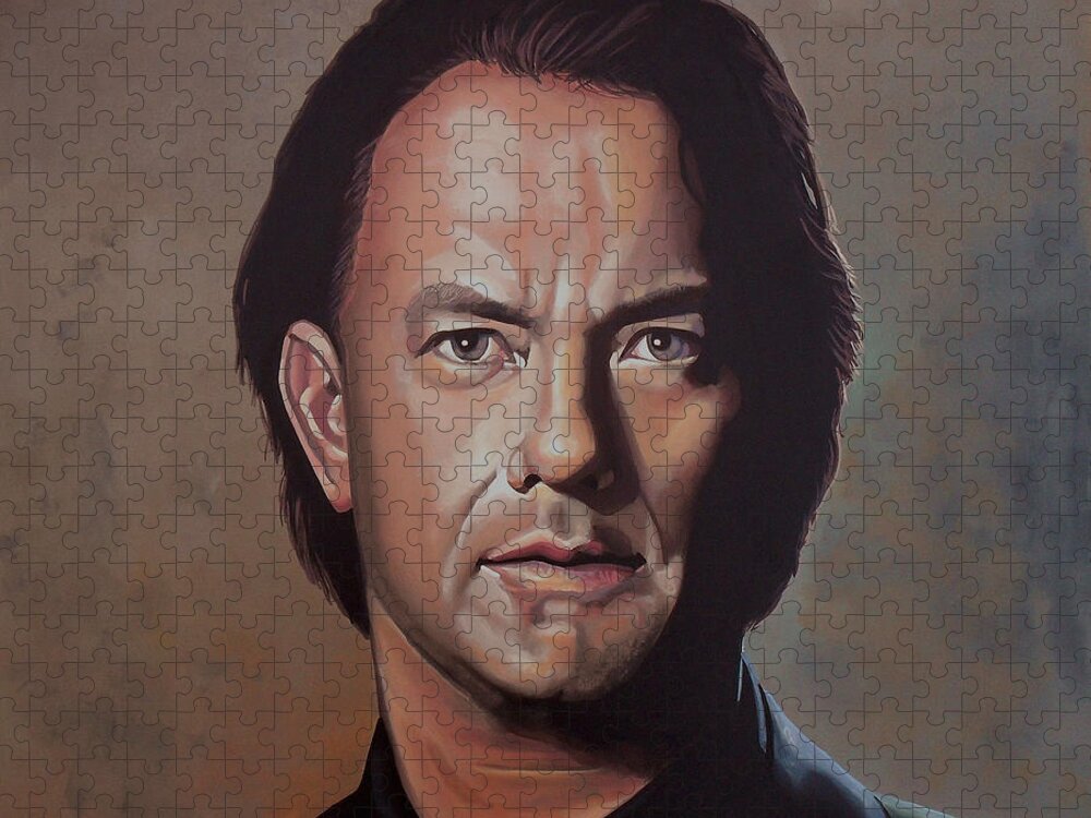 Tom Hanks Jigsaw Puzzle featuring the painting Tom Hanks by Paul Meijering