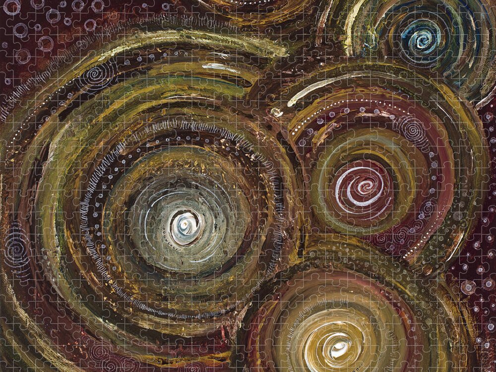 Circles Jigsaw Puzzle featuring the painting Too Much Coffee by Tanielle Childers