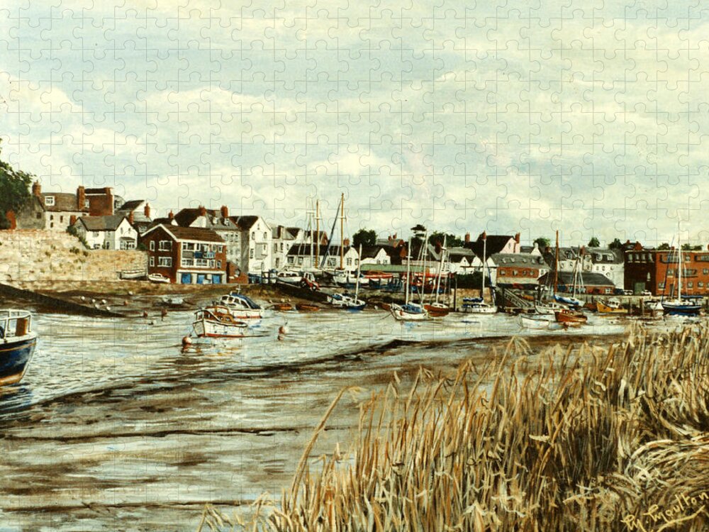 Topsham Jigsaw Puzzle featuring the painting Topsham Devon viewed from across the River Exe by Mackenzie Moulton