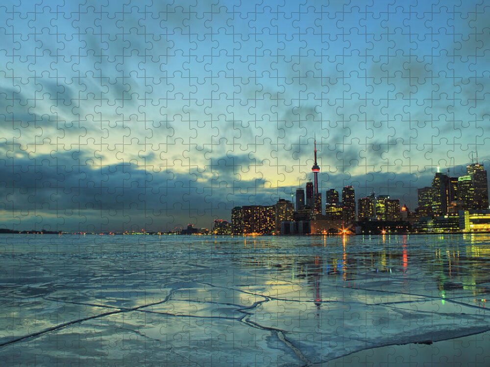 Scenics Jigsaw Puzzle featuring the photograph Toronto Winter Evening by Orchidpoet