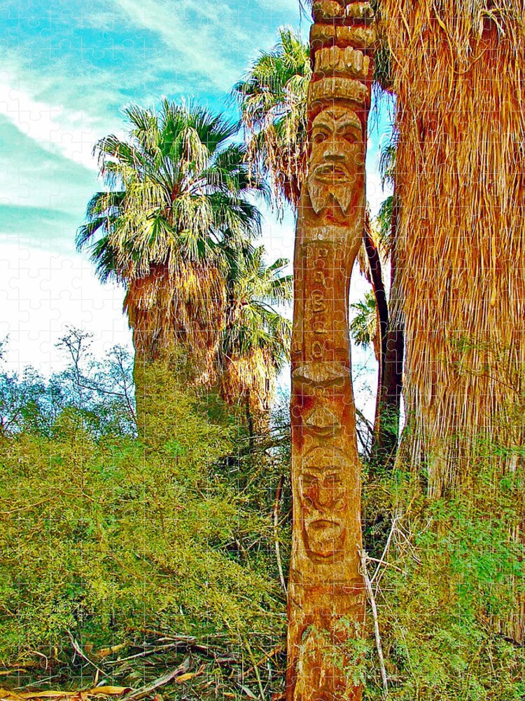Totem Pole In Coachella Valley Preserve Jigsaw Puzzle featuring the photograph Totem Pole in Coachella Valley Preserve-California by Ruth Hager