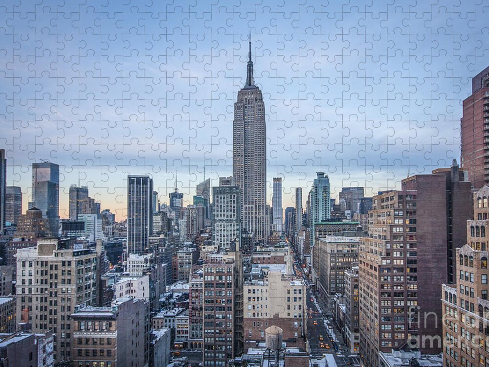 New York Jigsaw Puzzle featuring the photograph Touch The Sky by Evelina Kremsdorf