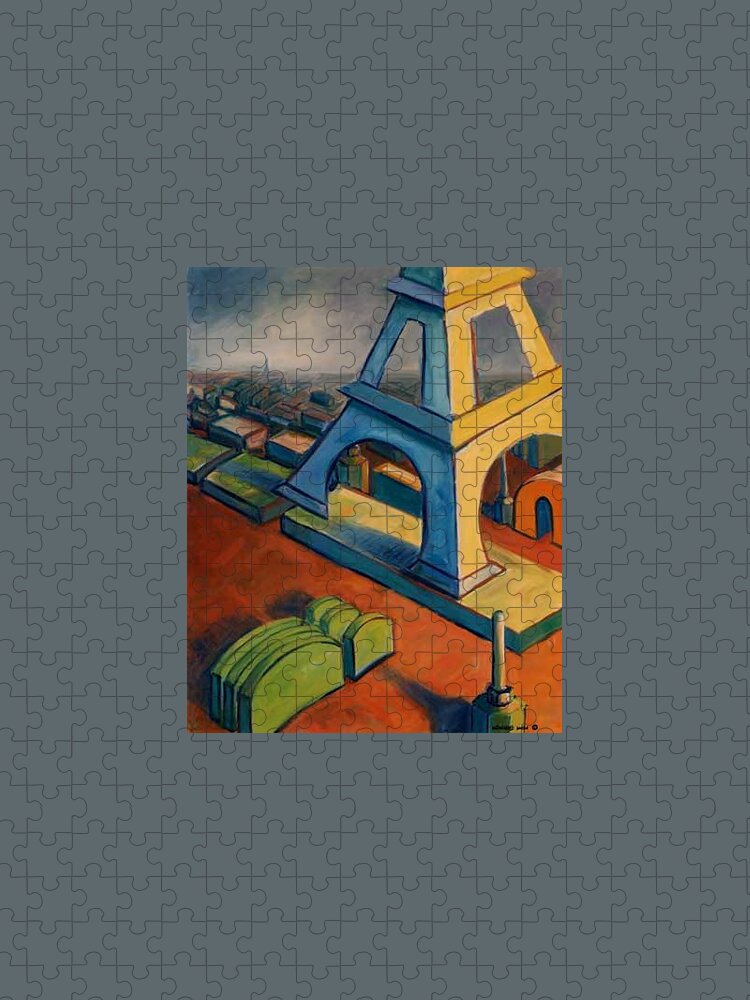 Fauves Jigsaw Puzzle featuring the painting Tower and Toast by Konnie Kim