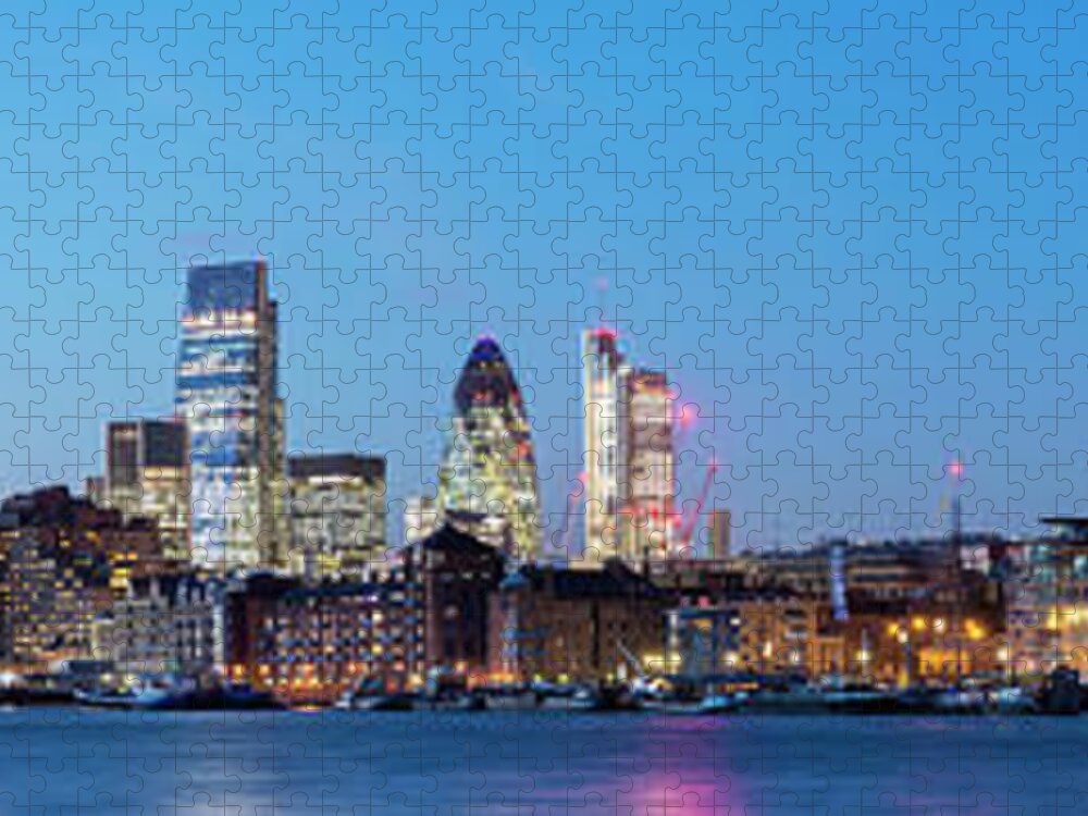 Downtown District Jigsaw Puzzle featuring the photograph Tower Bridge And The London City by Deejpilot