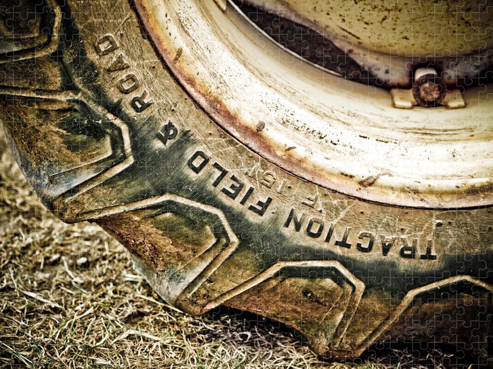 Old Jigsaw Puzzle featuring the photograph Tractor Tire by Marilyn Hunt