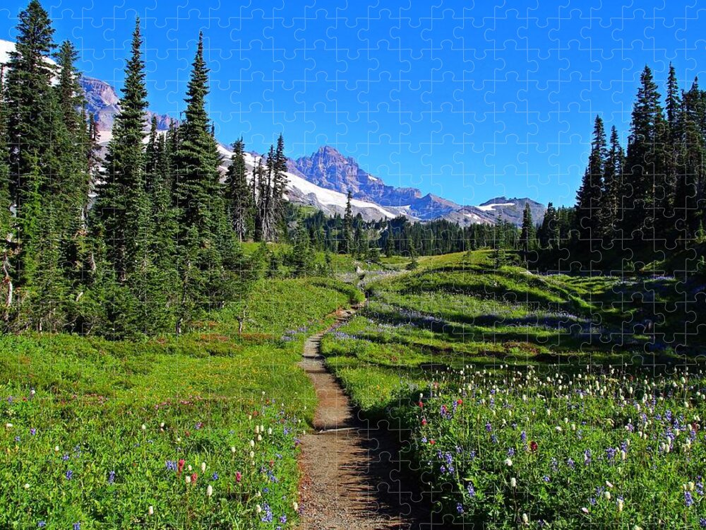 Trail Jigsaw Puzzle featuring the photograph Trail to Mazama Ridge by Lynn Hopwood