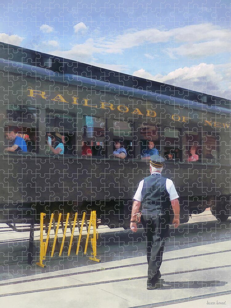 Train Jigsaw Puzzle featuring the photograph Trains - All Aboard by Susan Savad