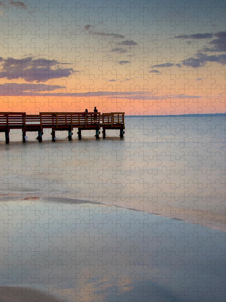 Surf Jigsaw Puzzle featuring the photograph Tranquility At The Bayshore by Gary Slawsky