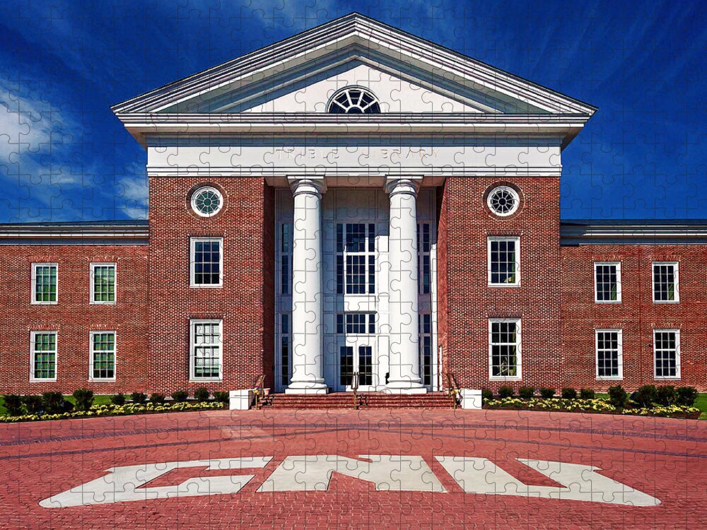 Cnu Jigsaw Puzzle featuring the photograph Trible Library Christopher Newport University by Jerry Gammon