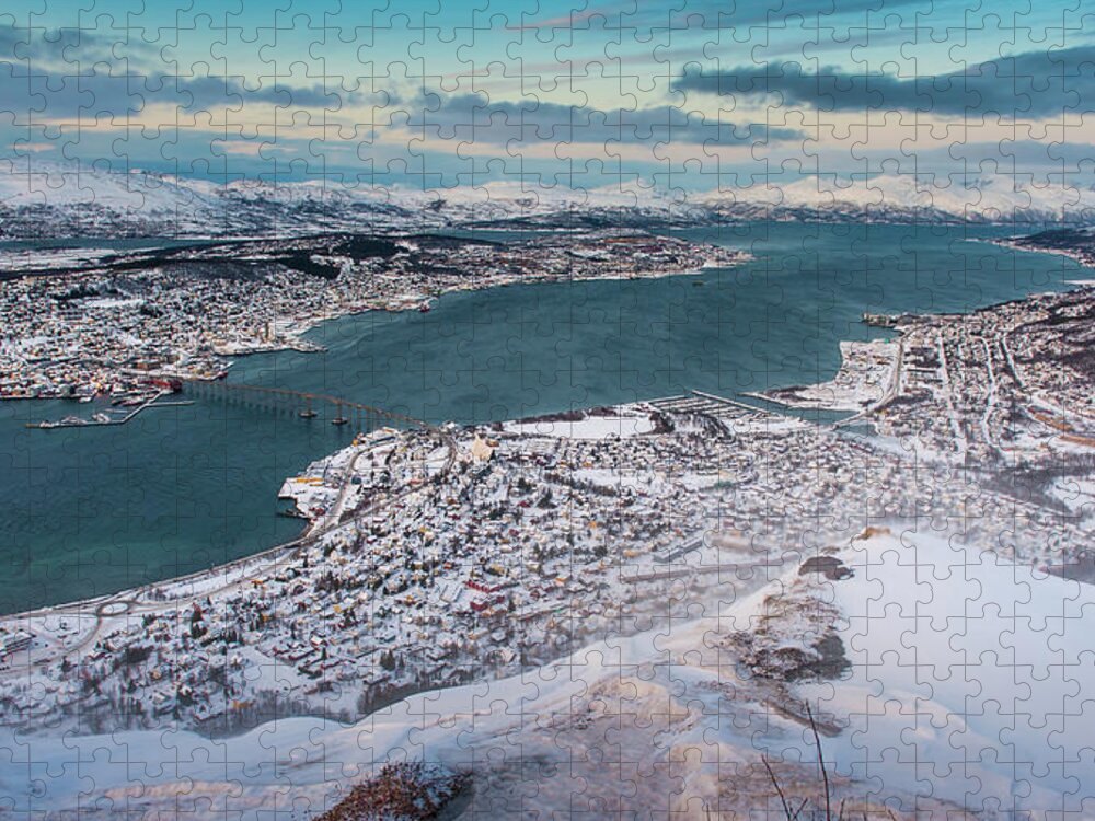 Tranquility Jigsaw Puzzle featuring the photograph Tromso City by Coolbiere Photograph