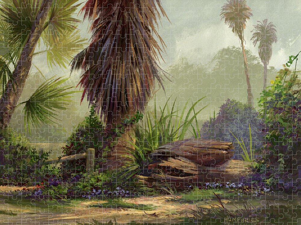 Landscape Jigsaw Puzzle featuring the painting Tropical Blend by Michael Humphries