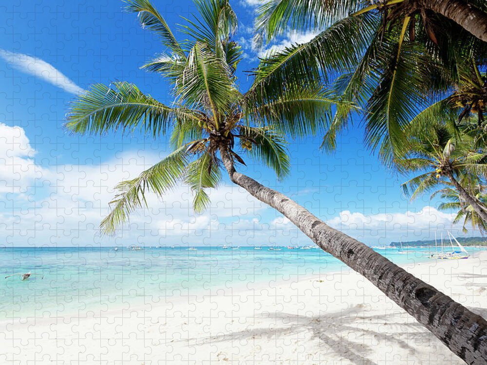 Water's Edge Jigsaw Puzzle featuring the photograph Tropical White Sand Beach by 35007