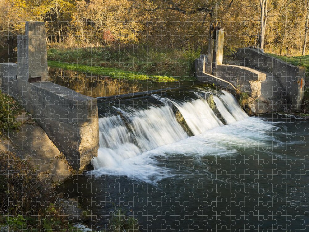 Dam Jigsaw Puzzle featuring the photograph Trout Run Creek Dam 1 by John Brueske