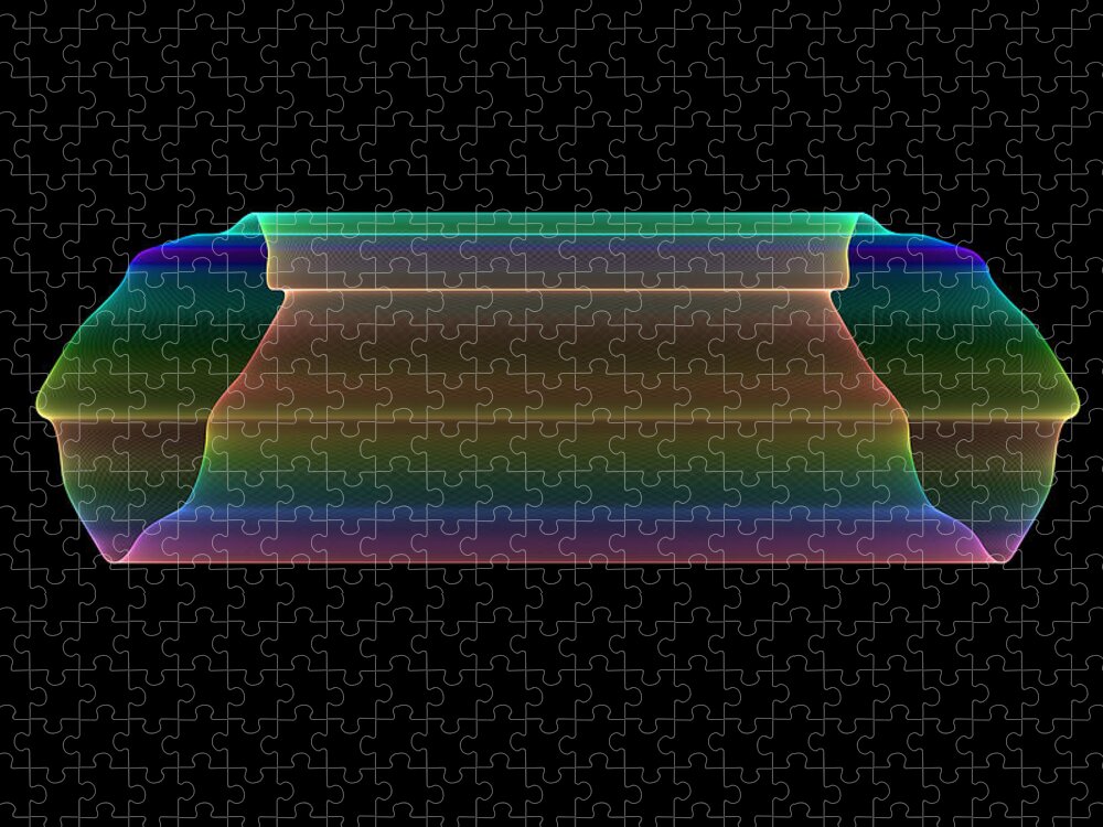 Fractal Jigsaw Puzzle featuring the digital art Tubular Rainbow by Denise Beverly