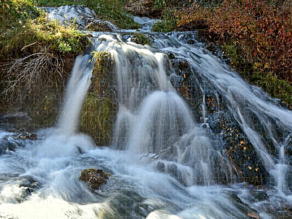 Waterfall Jigsaw Puzzle featuring the photograph Tumbling Waters by Fiskr Larsen