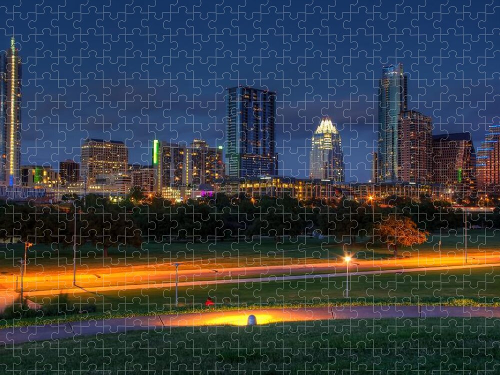 City Jigsaw Puzzle featuring the photograph Twilight Skyline by Dave Files